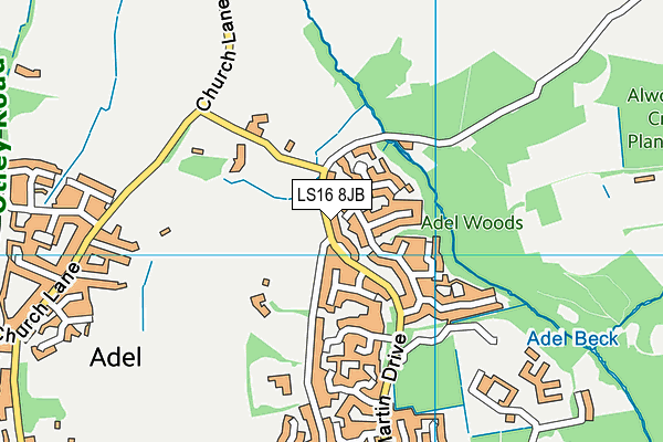 LS16 8JB map - OS VectorMap District (Ordnance Survey)