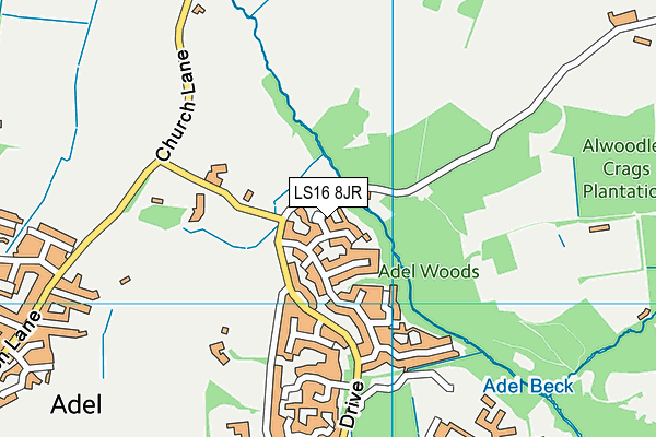 LS16 8JR map - OS VectorMap District (Ordnance Survey)