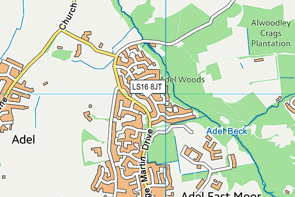 LS16 8JT map - OS VectorMap District (Ordnance Survey)