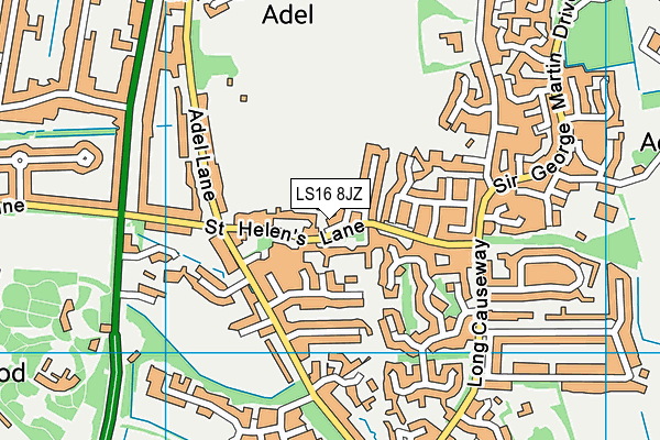 LS16 8JZ map - OS VectorMap District (Ordnance Survey)