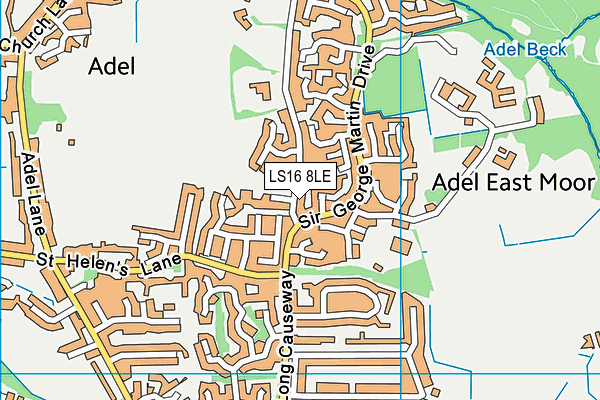 LS16 8LE map - OS VectorMap District (Ordnance Survey)