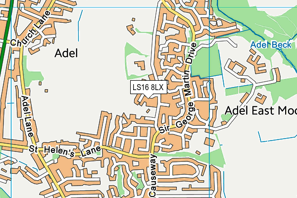LS16 8LX map - OS VectorMap District (Ordnance Survey)