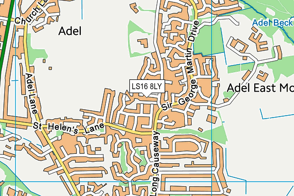 LS16 8LY map - OS VectorMap District (Ordnance Survey)