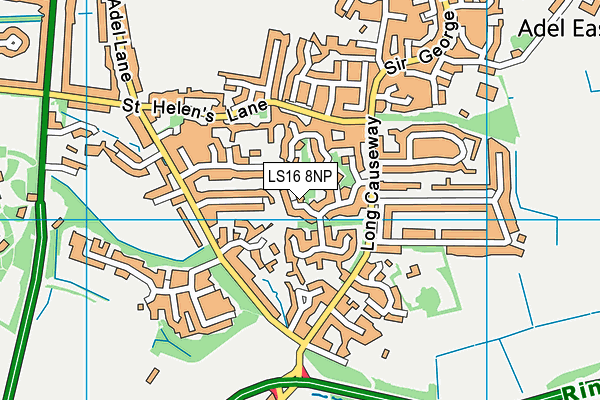 LS16 8NP map - OS VectorMap District (Ordnance Survey)