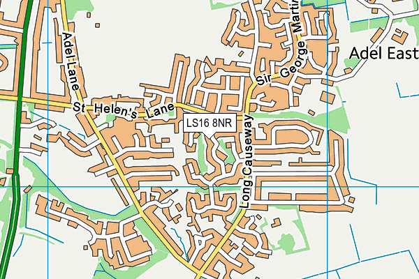 LS16 8NR map - OS VectorMap District (Ordnance Survey)