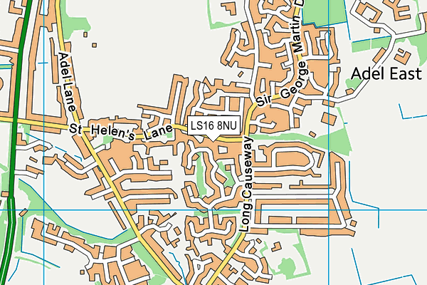 LS16 8NU map - OS VectorMap District (Ordnance Survey)