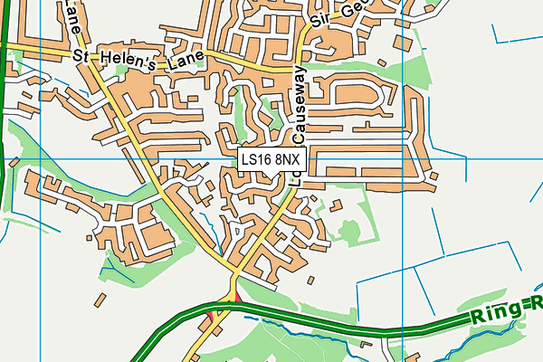 LS16 8NX map - OS VectorMap District (Ordnance Survey)