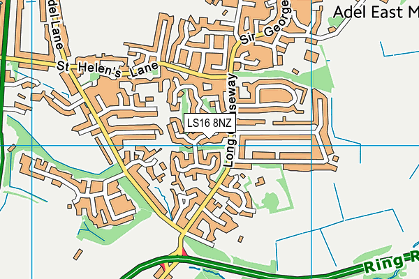 LS16 8NZ map - OS VectorMap District (Ordnance Survey)