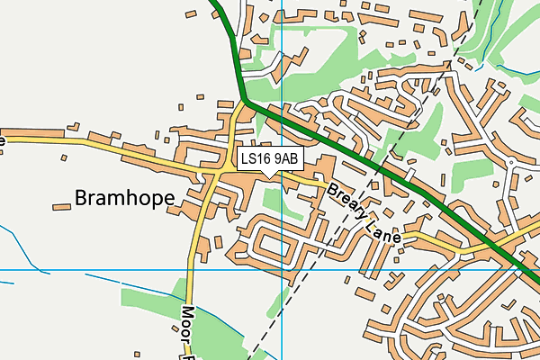 LS16 9AB map - OS VectorMap District (Ordnance Survey)