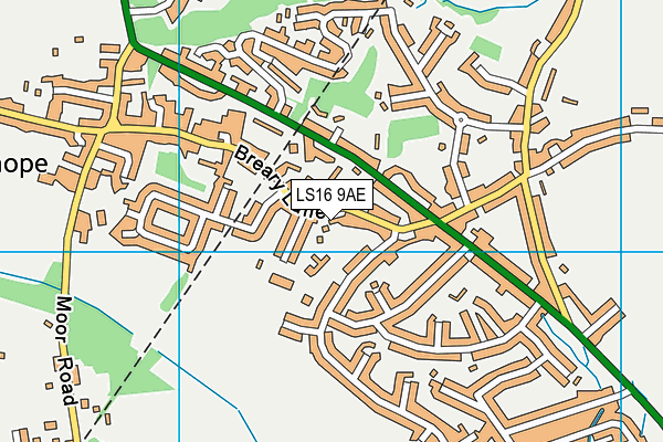 LS16 9AE map - OS VectorMap District (Ordnance Survey)