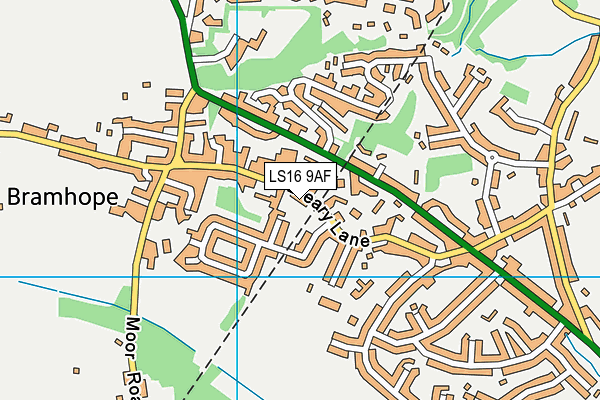 LS16 9AF map - OS VectorMap District (Ordnance Survey)