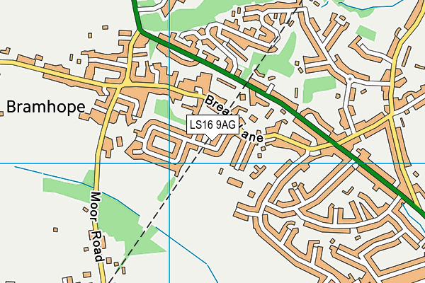 LS16 9AG map - OS VectorMap District (Ordnance Survey)