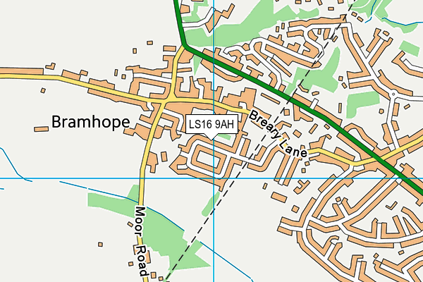 LS16 9AH map - OS VectorMap District (Ordnance Survey)