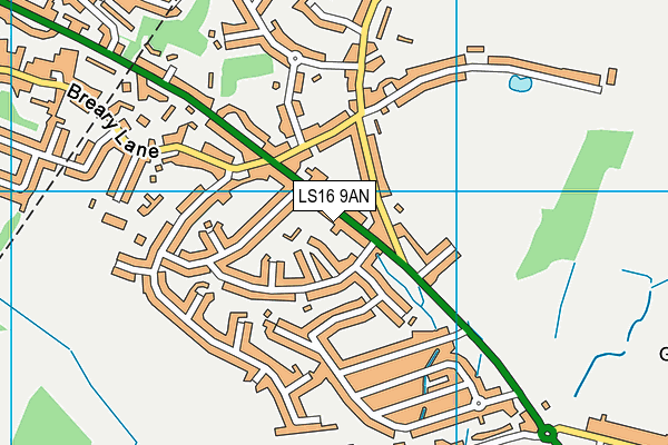 LS16 9AN map - OS VectorMap District (Ordnance Survey)