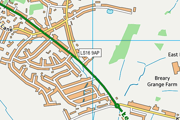 LS16 9AP map - OS VectorMap District (Ordnance Survey)