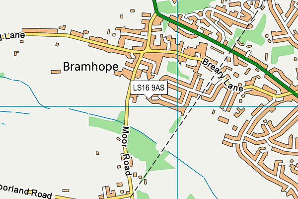 LS16 9AS map - OS VectorMap District (Ordnance Survey)