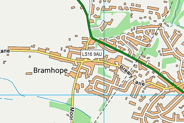 LS16 9AU map - OS VectorMap District (Ordnance Survey)