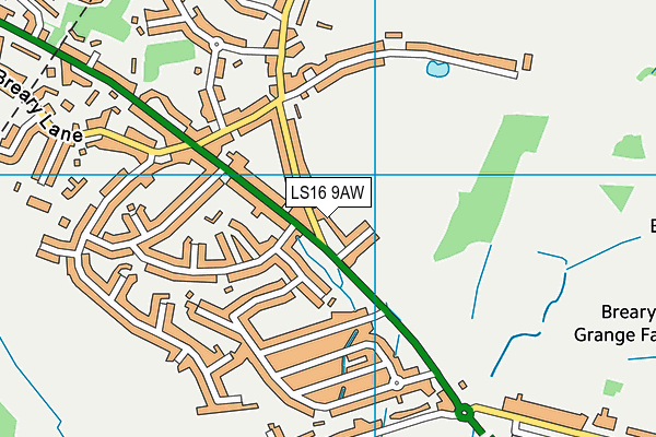 LS16 9AW map - OS VectorMap District (Ordnance Survey)