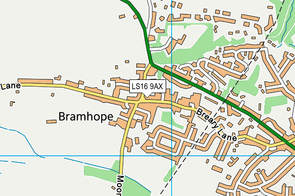 LS16 9AX map - OS VectorMap District (Ordnance Survey)
