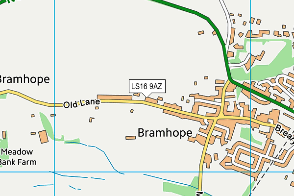 Bramhope Village Hall (Robert Craven Memorial Hall) map (LS16 9AZ) - OS VectorMap District (Ordnance Survey)