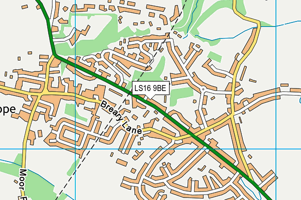 LS16 9BE map - OS VectorMap District (Ordnance Survey)