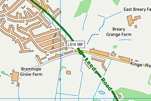 LS16 9BF map - OS VectorMap District (Ordnance Survey)