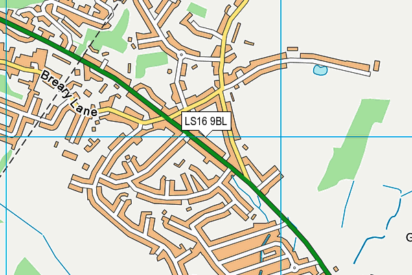 LS16 9BL map - OS VectorMap District (Ordnance Survey)