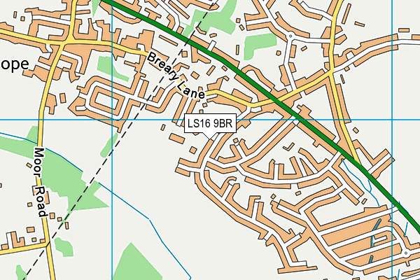 LS16 9BR map - OS VectorMap District (Ordnance Survey)
