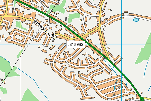 LS16 9BS map - OS VectorMap District (Ordnance Survey)