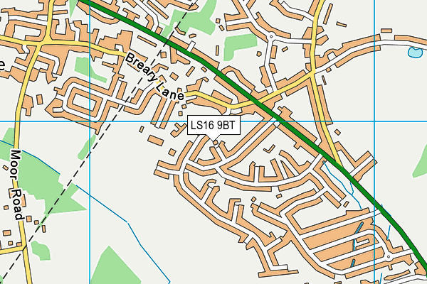 LS16 9BT map - OS VectorMap District (Ordnance Survey)