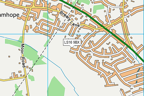 LS16 9BX map - OS VectorMap District (Ordnance Survey)