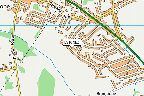 LS16 9BZ map - OS VectorMap District (Ordnance Survey)