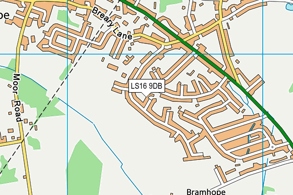 LS16 9DB map - OS VectorMap District (Ordnance Survey)