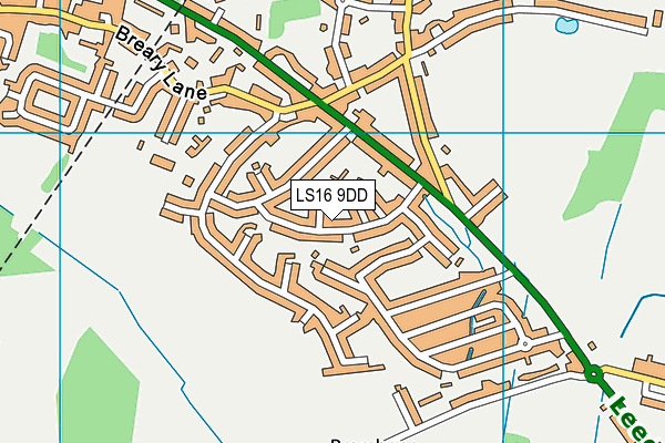 LS16 9DD map - OS VectorMap District (Ordnance Survey)