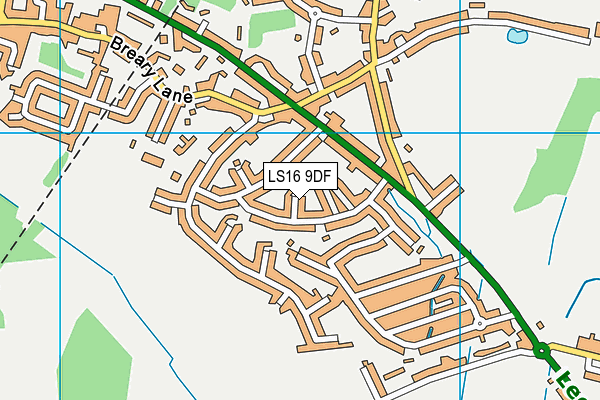 LS16 9DF map - OS VectorMap District (Ordnance Survey)