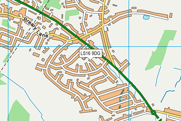 LS16 9DG map - OS VectorMap District (Ordnance Survey)