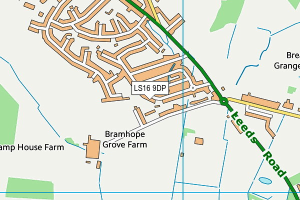 LS16 9DP map - OS VectorMap District (Ordnance Survey)