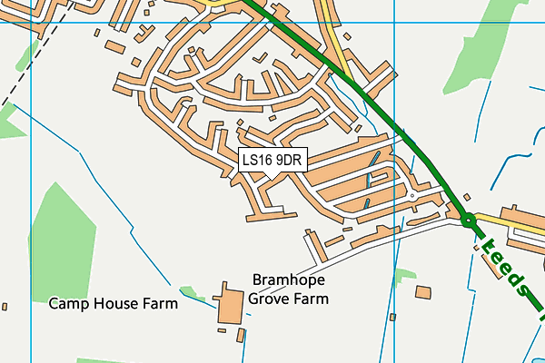 LS16 9DR map - OS VectorMap District (Ordnance Survey)