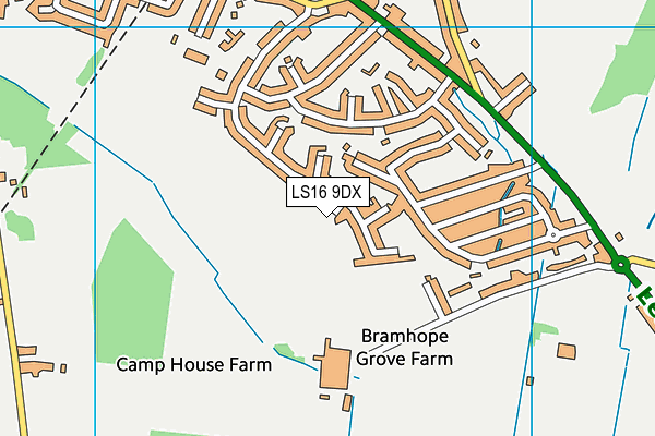 LS16 9DX map - OS VectorMap District (Ordnance Survey)