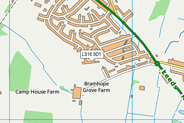 LS16 9DY map - OS VectorMap District (Ordnance Survey)