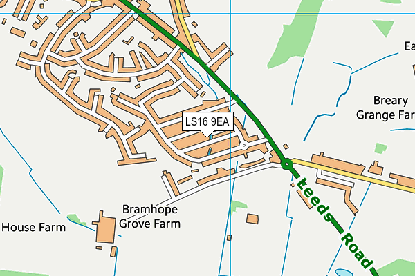 LS16 9EA map - OS VectorMap District (Ordnance Survey)