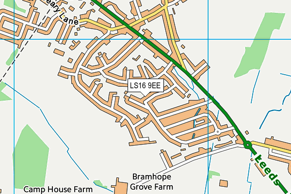 LS16 9EE map - OS VectorMap District (Ordnance Survey)