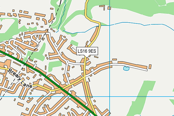 LS16 9ES map - OS VectorMap District (Ordnance Survey)