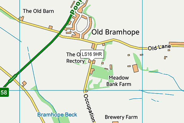 LS16 9HR map - OS VectorMap District (Ordnance Survey)