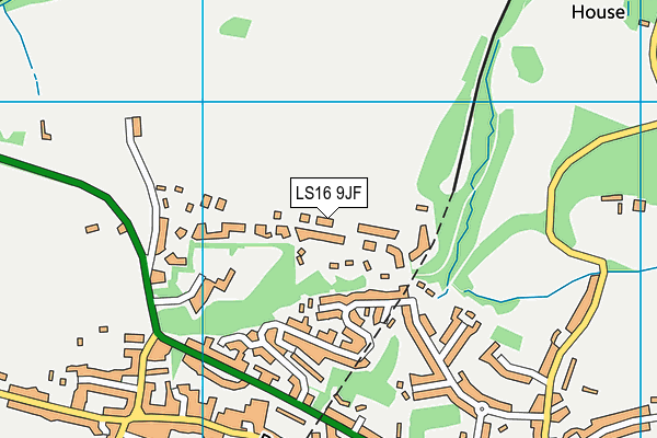 LS16 9JF map - OS VectorMap District (Ordnance Survey)