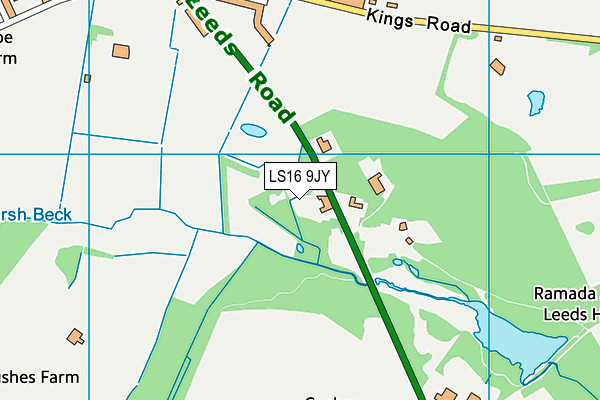 LS16 9JY map - OS VectorMap District (Ordnance Survey)