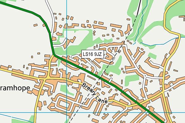 LS16 9JZ map - OS VectorMap District (Ordnance Survey)