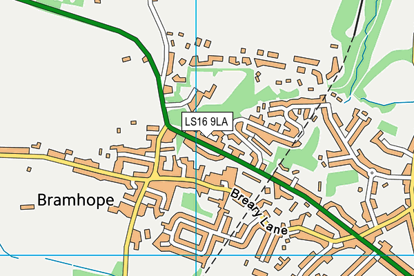 LS16 9LA map - OS VectorMap District (Ordnance Survey)