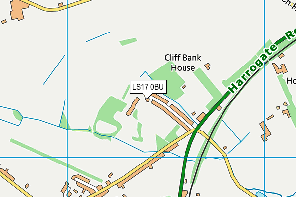 LS17 0BU map - OS VectorMap District (Ordnance Survey)