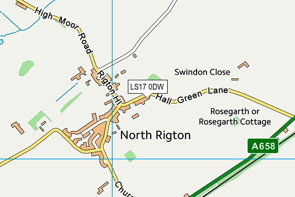 North Rigton Church of England Primary School map (LS17 0DW) - OS VectorMap District (Ordnance Survey)